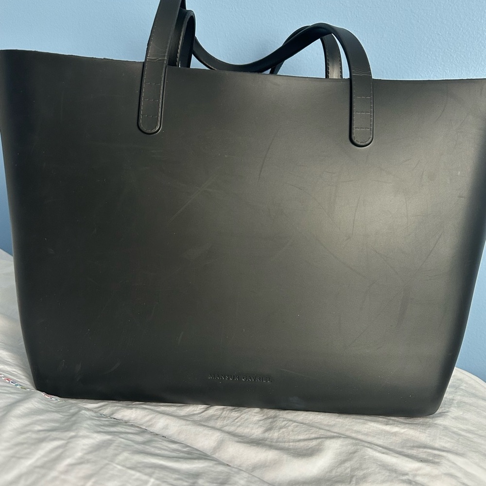 Black Leather Tote Bag